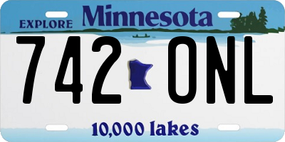 MN license plate 742ONL