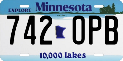 MN license plate 742OPB