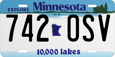 MN license plate 742OSV