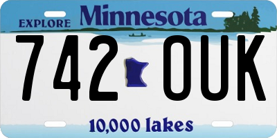 MN license plate 742OUK