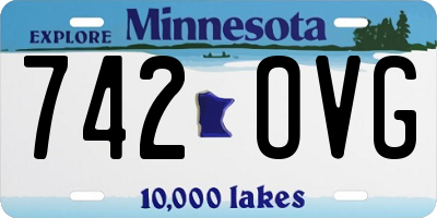 MN license plate 742OVG