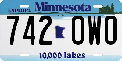 MN license plate 742OWO
