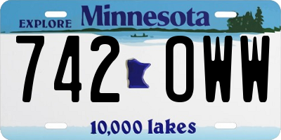 MN license plate 742OWW