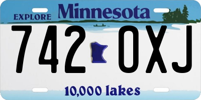 MN license plate 742OXJ