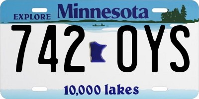MN license plate 742OYS