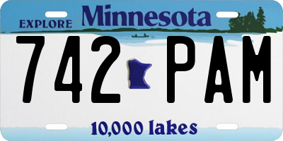 MN license plate 742PAM
