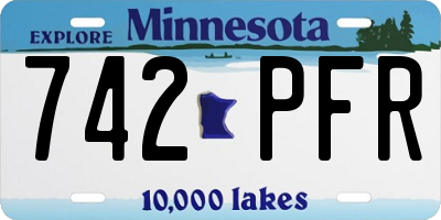 MN license plate 742PFR