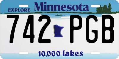 MN license plate 742PGB