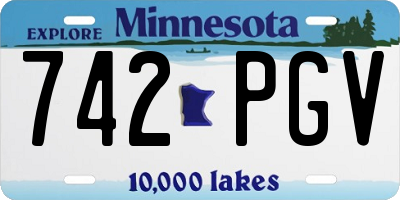 MN license plate 742PGV