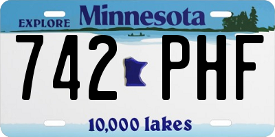 MN license plate 742PHF