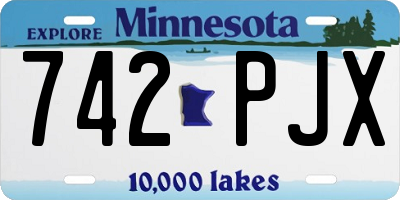 MN license plate 742PJX