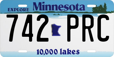 MN license plate 742PRC