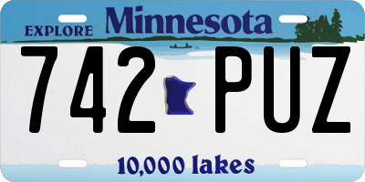 MN license plate 742PUZ