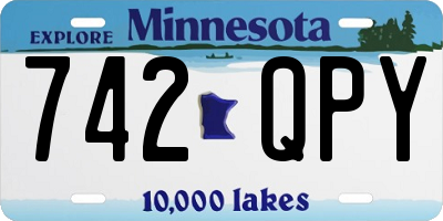 MN license plate 742QPY