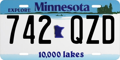 MN license plate 742QZD