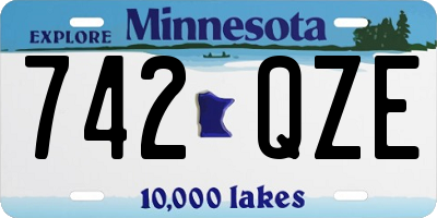 MN license plate 742QZE