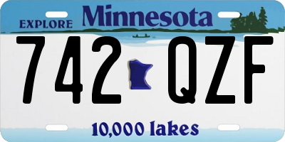MN license plate 742QZF