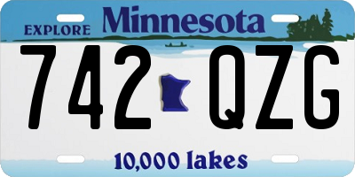 MN license plate 742QZG
