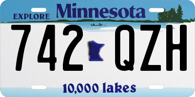 MN license plate 742QZH