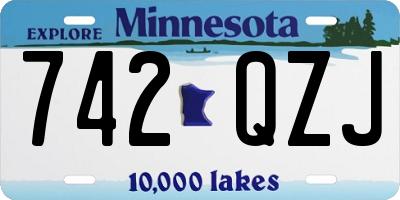 MN license plate 742QZJ