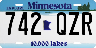 MN license plate 742QZR