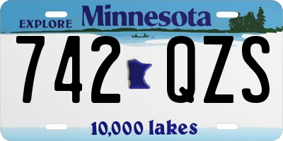 MN license plate 742QZS
