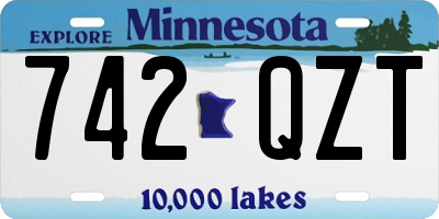 MN license plate 742QZT
