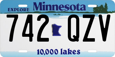 MN license plate 742QZV