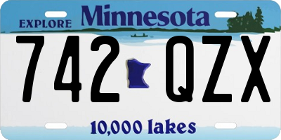 MN license plate 742QZX
