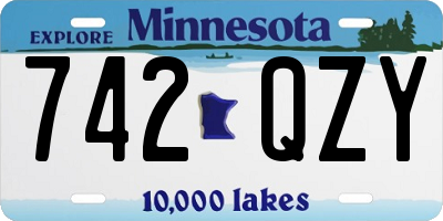 MN license plate 742QZY
