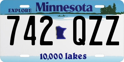 MN license plate 742QZZ