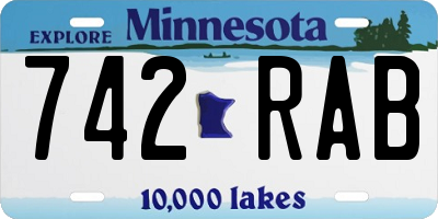 MN license plate 742RAB
