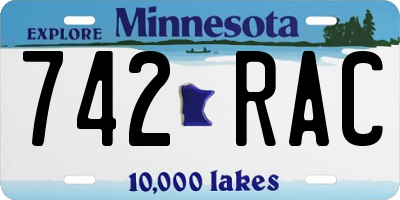 MN license plate 742RAC
