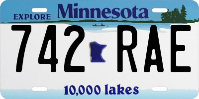 MN license plate 742RAE