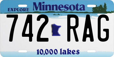MN license plate 742RAG
