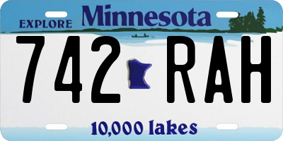 MN license plate 742RAH