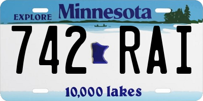 MN license plate 742RAI
