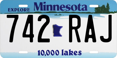 MN license plate 742RAJ
