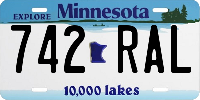 MN license plate 742RAL