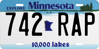 MN license plate 742RAP