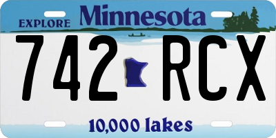 MN license plate 742RCX