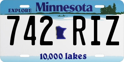 MN license plate 742RIZ