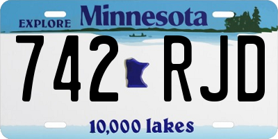 MN license plate 742RJD