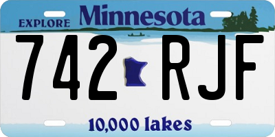MN license plate 742RJF