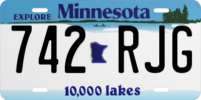 MN license plate 742RJG