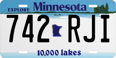 MN license plate 742RJI