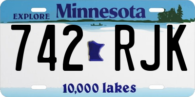 MN license plate 742RJK