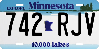 MN license plate 742RJV