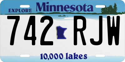 MN license plate 742RJW