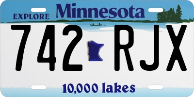 MN license plate 742RJX